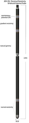Resistividade elétrica do sensor de NaI Crystal e ponta de prova natural da gama